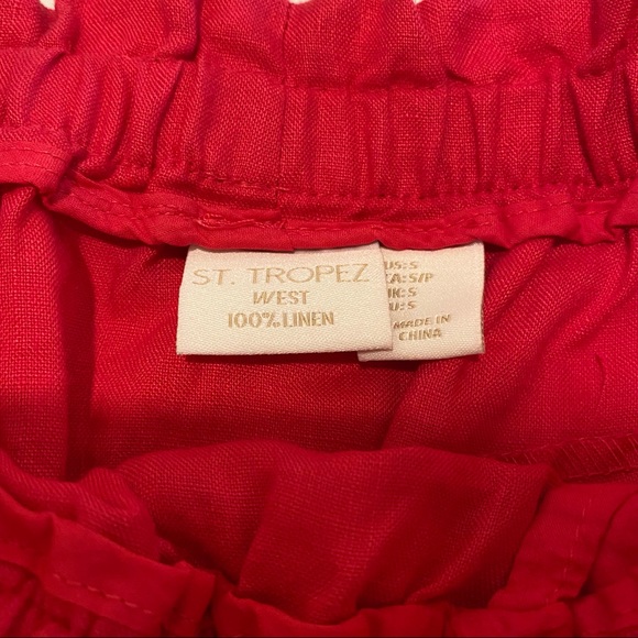 Pink linen bag skirt tie waist - Picture 3 of 3